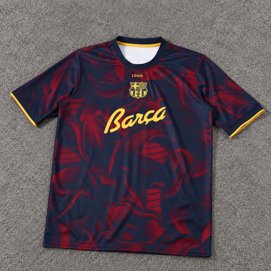 FC Barcelona · Especial Barça · Fan sobre alfombra gris, con escudo original y LOGO en la marca deportiva