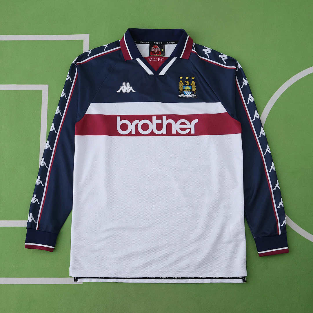 97/98 Manchester City F.C. Visitante Long sleeved Retro Fan · Referencia del proveedor: 196970428