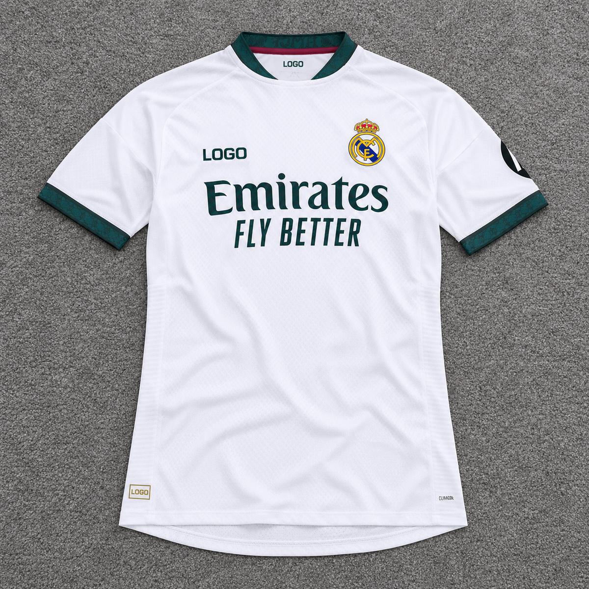Real Madrid local 26/27 sobre alfombra gris