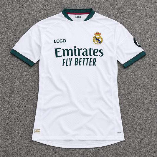 Real Madrid local 26/27 sobre alfombra gris
